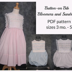PDF Pattern für Knopf-on Pumphose & Sommerkleid, 3-mon. - 5