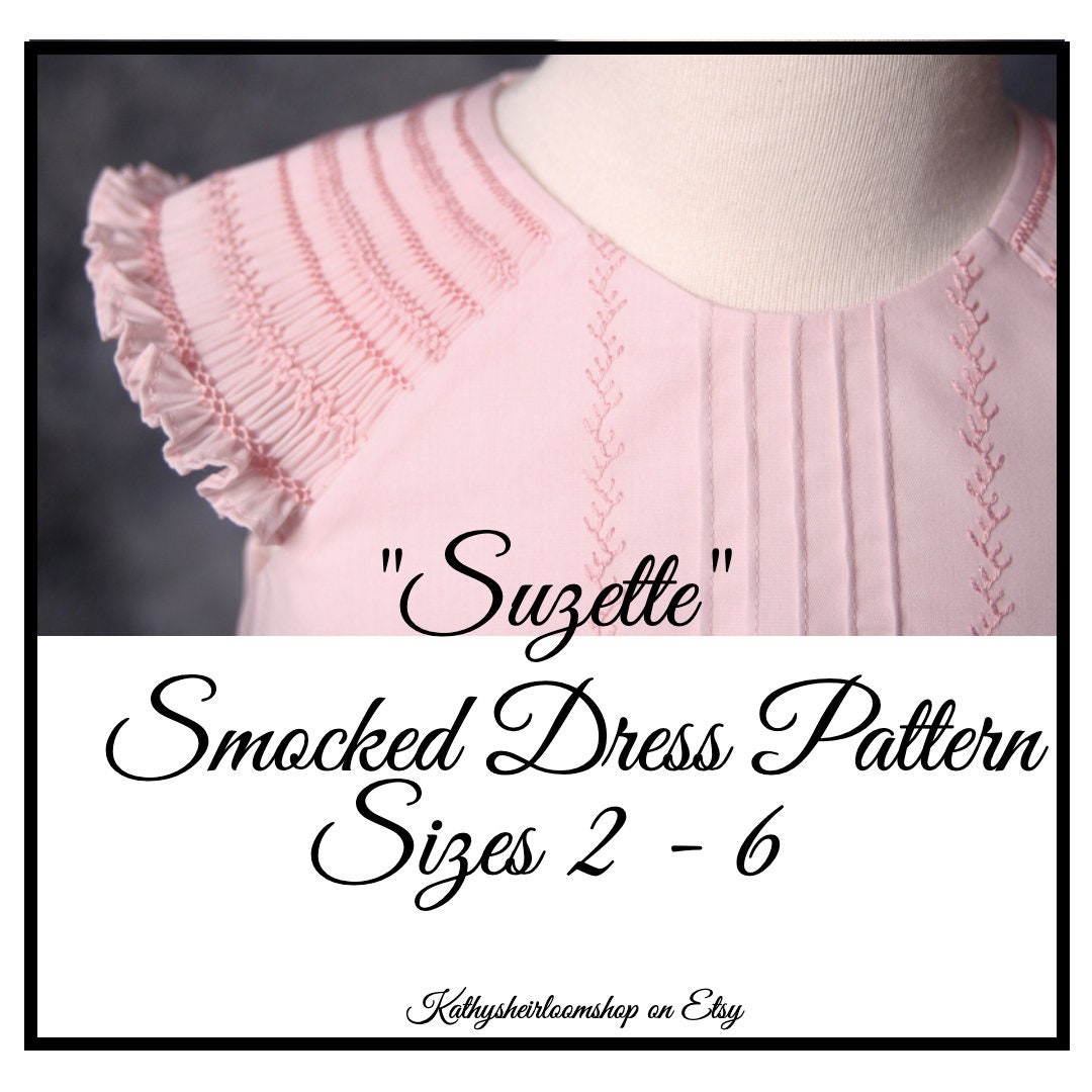 Suzette Smocked Sleeve Dress PDF Pattern, Sizes 2 - 6 - Etsy