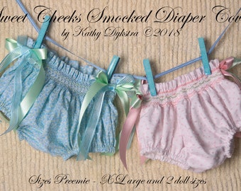 Sweet Cheeks Smocked Diaper Cover PDF Pattern