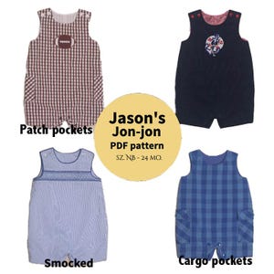 Jason's Jon Jon PDF Romper Pattern, sizes NB - 24 mo.
