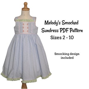 Melody&#39;s Smocked Sundress PDF Pattern, sizes 2 - 10