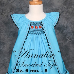 Annalise Smocked Top PDF Pattern, sz. 6 mo. - 8