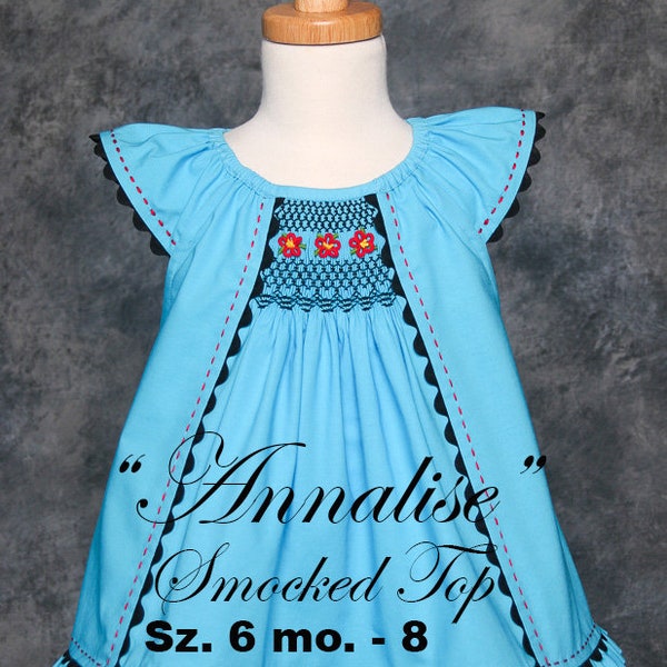 Annalise Smocked Top PDF Pattern, sz. 6 mo. - 8