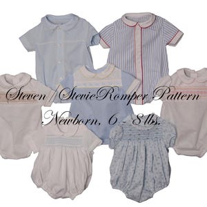 Steven/Stevie Romper PDF Pattern, NB 6 - 8 lbs.