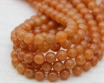 Natrual Orange Aventurine Round Beads 6mm 8mm Quality A Red Aventurine Genuine Orange Gemstones Beads Mala Beaded Bracelet Necklace Supplies