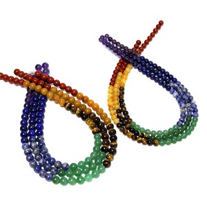7 Chakra Beads 8mm 6mm 10mm,Full String Chakra Gemstone,Set Chakra Rainbow Gemstone Beads,Chakra Jewelry Supplies,Healing Yoga Meditation
