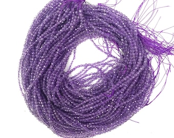 Amethyst Mikro facettierte Perlen 3 mm 2 mm 4 mm Natürliche Amethyst Perlen Natürliche Lila Perlen winzige Edelsteinperlen Kleine Amethyst Perlen Spacer Perlen