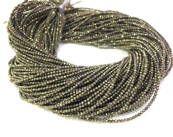 Tiny Pyrite Micro Faceted Beads 2 3 4mm Natural Gold Pyrite Genuin Golden Beads Small Pyrite Bead Tiny Spacer Beads Golden Gemstone Beads