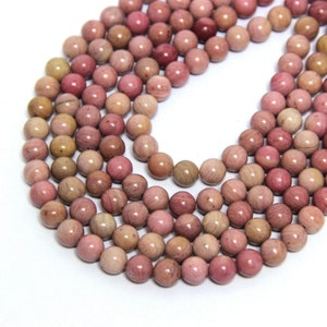 Natural Pink Rhodonite Beads 4mm 6mm 8mm 10mm Rhodonite Mala Beads Pink Beads Rose Pink Gemstone Beads