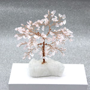 Rose Quartz Tree, Crystal Tree, Crystal Cluster Tree, Crystal Wire Sculpture Tree Of Life, Gemstone Tree, Bonsai Tree, Small Tree Desk Decor
