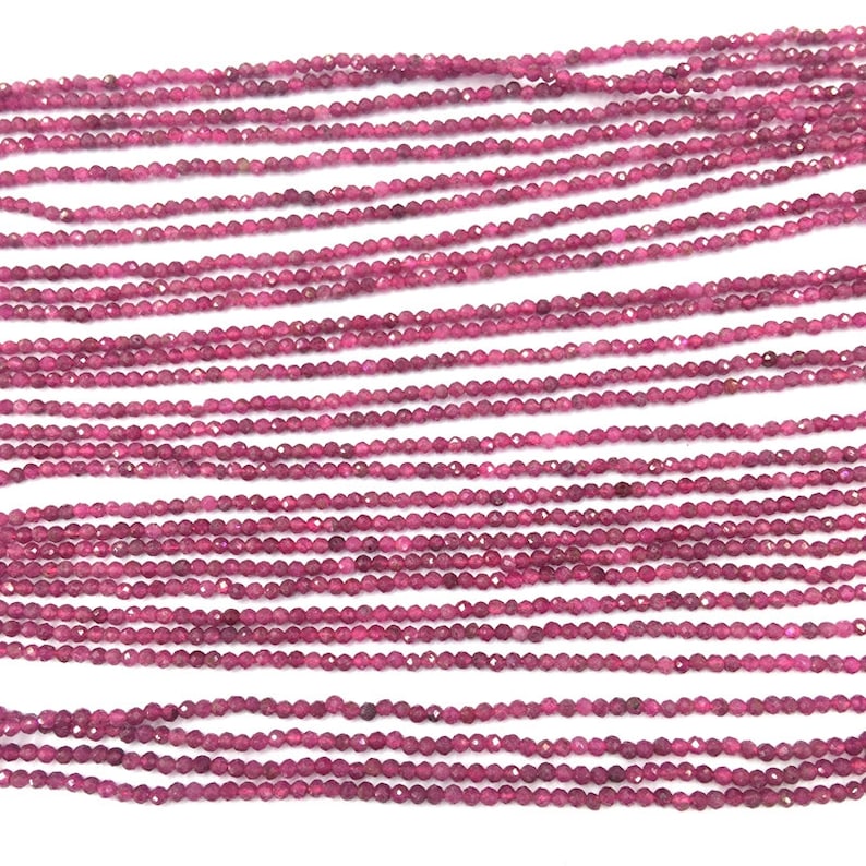 Natural Red Ruby Micro Faceted Beads 2 3mm Tiny Genuine Ruby Round Beads AB quality Semi Precious Gemstone Small Ruby Loose Beads 16 inches
