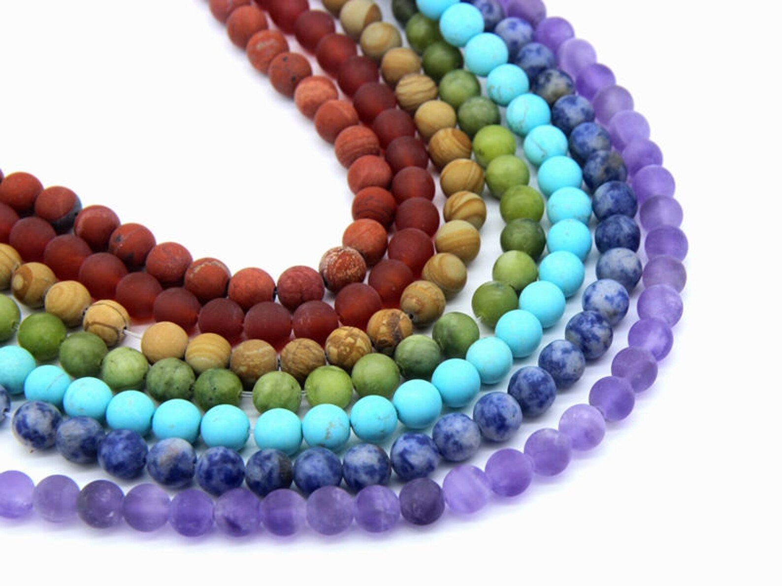 7 Chakra Beads Matte 8mm Set Chakra Gemstone Beads 49PCS Etsy Canada
