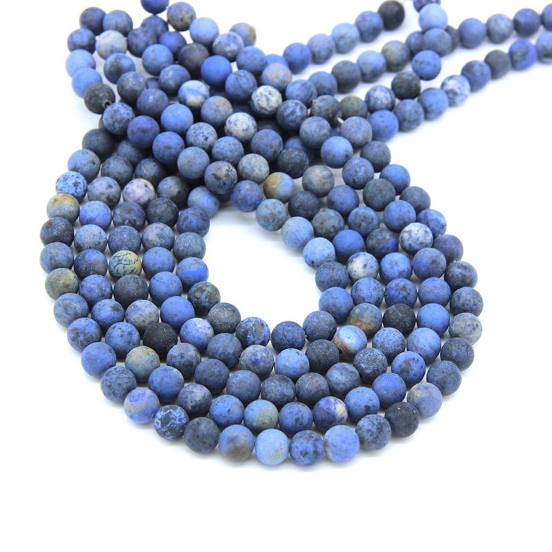 Matte Dumortierite Beads Round 6mm 8mm 10mm Medium Blue Etsy