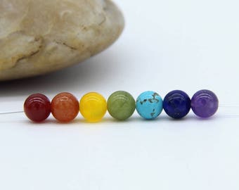 Chakra Perlen 6mm 7 Chakra Perlen Set Chakra Perlen 7 Chakra Edelsteine Chakra Mala Perlen Chakra SchmuckBedarf Meditation Edelstein Zubehör