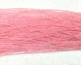 Rose Quartz Beads 2mm 3mm 4mm Micro Faceted Beads Natural Rose Quartz Pink Beads Small Spacer Beads Tiny Rose Quartz Beads Pink Gemstones