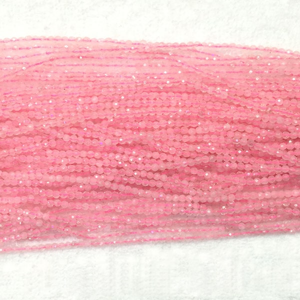 Rose Quartz Beads 2mm 3mm 4mm Micro Faceted Beads Natural Rose Quartz Pink Beads Small Spacer Beads Tiny Rose Quartz Beads Pink Gemstones