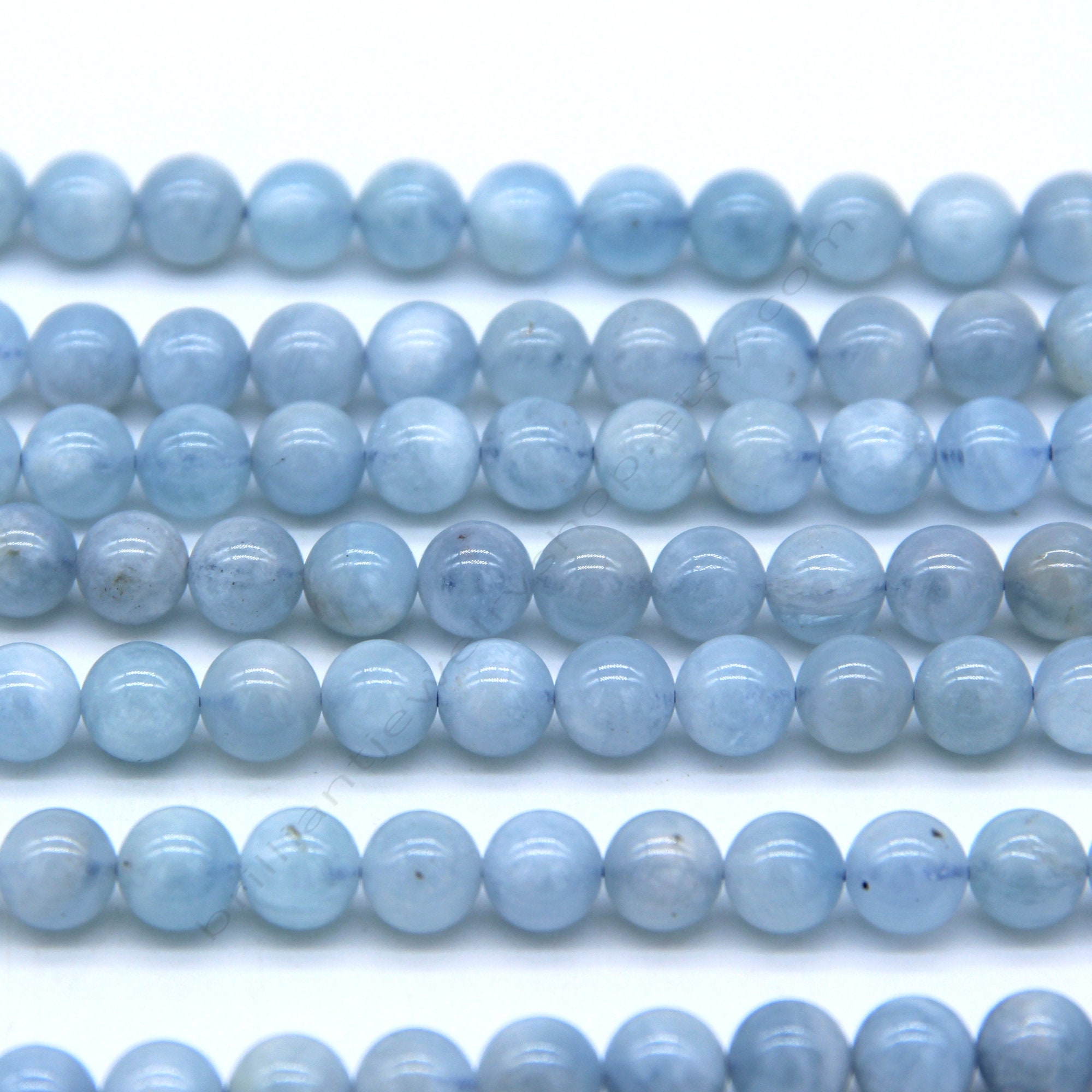 Natural Aquamarine Beads 6mm 8mm 10mm Genuine Light Blue Etsy
