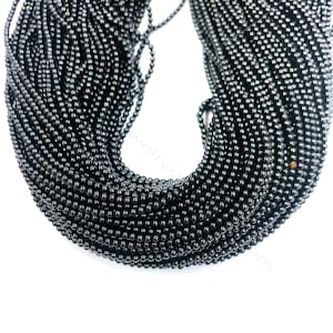 Natural Black Spinel Smooth Round 2mm 3mm 4mm 6mm Beads, Black Gemstone Beads, Black Spinel Spacer Beads, Black Semi precious Stones Beads