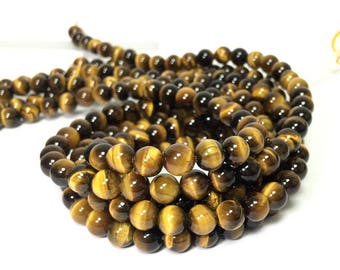 Natürliche Tigerauge Perlen 6 8 10mm Echte Gelbe Tigerauge Perlen Hochwertige A + Gelbe Edelstein Perlen Tigerauge Perlen Tigerauge Mala Perlen