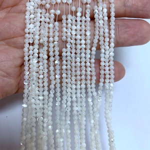 Tiny Mother of Pearl Beads Smooth 2mm 3mm 4mm, Natural MOP Beads, Small White Shell Beads, Seashell For Jewelry, White Shell Spacer Beads image 4