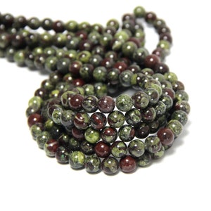 Dragon Blood Jasper Beads 4mm 6mm 8mm 10mm Natural Bloodstone Round Beads Mala Beads Supplies Green Red Gemstone 1 Full Strand A Quality