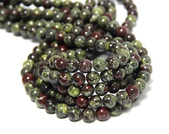 Dragon Blood Jasper Beads 4mm 6mm 8mm 10mm Natural Bloodstone Round Beads Mala Beads Supplies Green Red Gemstone 1 Full Strand A Quality