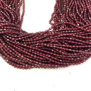 Garnet Micro Faceted Beads 2mm 3mm 4mm Round Natural Red Garnet Gemstones Beads Spacer Tiny Faceted Beads Red Semi Precious Small Beads