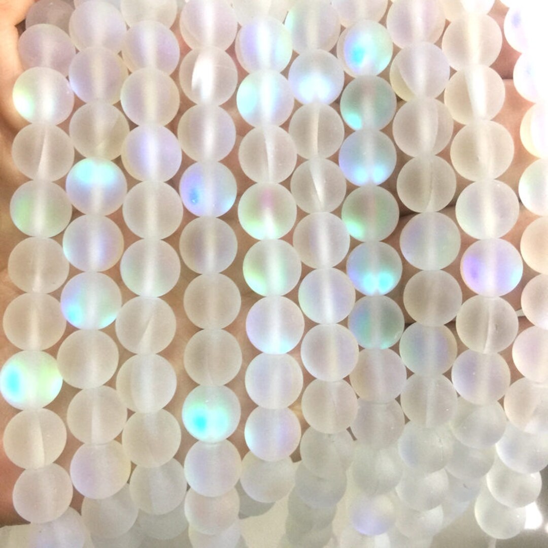 Matte White Aurora Crystal Beads 6 8 10mm,holographic Beads,aurora