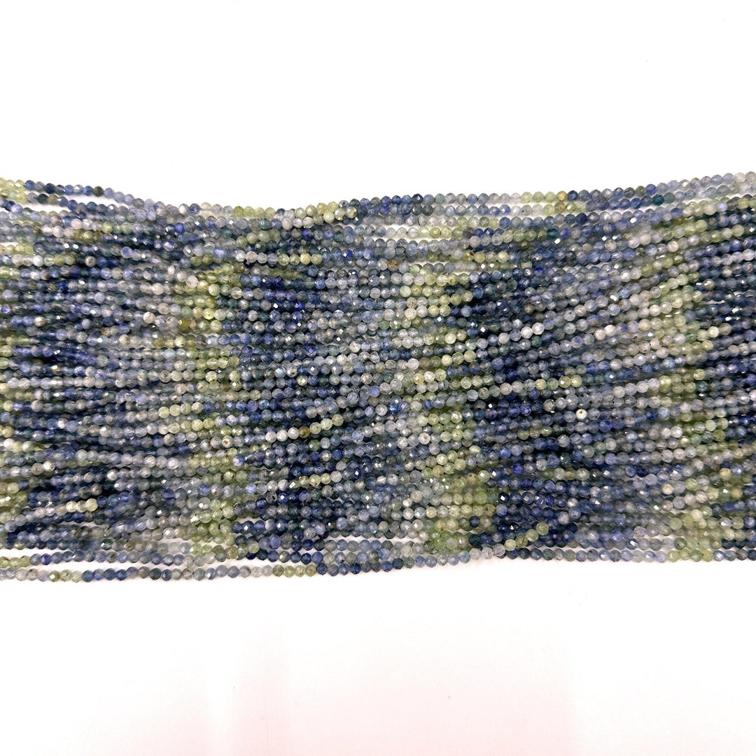 thumbnail image 2 of Natural Blue Kyanite 3mm Faceted Round Beads Strand - 8" AAA Quality Gemstone 2 of 11