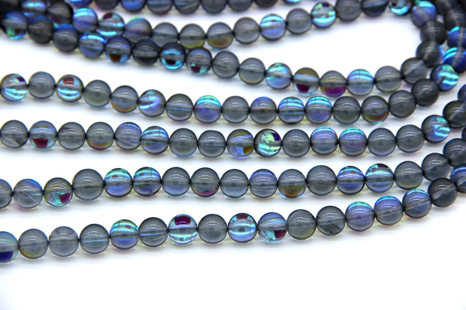 Gray Aurora Borealis Crystal Beads 6 8 10mm Mystic Aurora | Etsy
