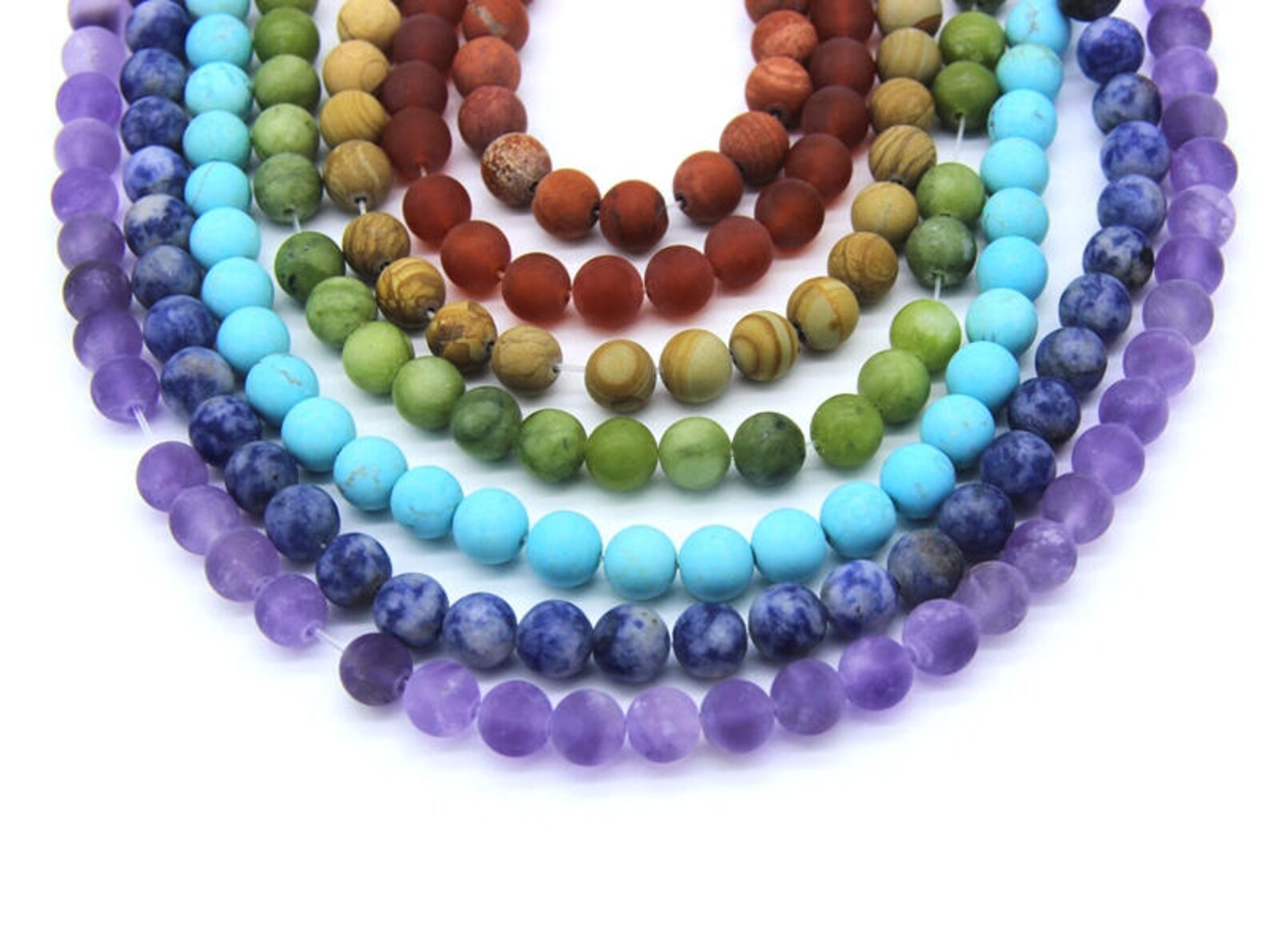 7 Chakra Beads Matte 8mm Set Chakra Gemstone Beads 49PCS Etsy