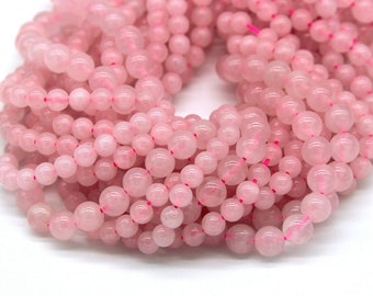 Rose Quartz Beads 4 6 8 10 12mm Natural Pink Gemstone Mala Beads Rose Pink Beads Rose Quartz Bracelet Necklace Beads Pink Jewelry Beads