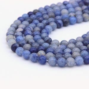 Natural Blue Aventurine Beads 6mm 8mm 10mm 12mm Navy Blue Beads Sapphire Blue Gemstone Beads Aventurine Mala Beads Blue Mala Beads Supplies image 3