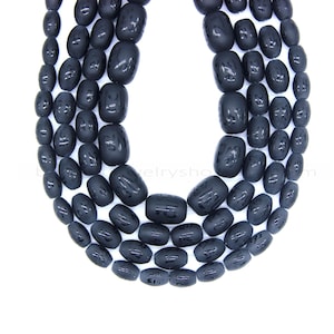Matte Black Onyx OM Beads,Black Onyx Olive Barrel Beads,Gemstone OM Mala Beads,Om Mani Padme Hum Beads,OM Spacer Beads,Om Focal Mala Beads