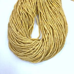 Natural Burma Yellow Jade Smooth Round 2mm 3mm 4mm Beads, Yellow Gemstone Beads, Yellow Jade Spacer Beads, Genuine Jade Semi Precious Beads