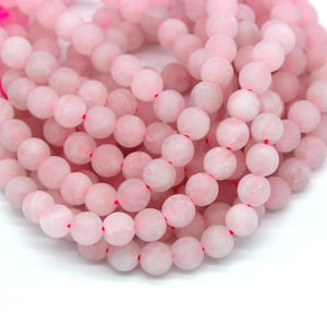 Matte Rose Quartz Beads 4mm 6mm 8mm 10mm Natural Pink Beads Pink Gemstones Mala Beads Rose Quartz Bracelet Necklace Prayer Beads