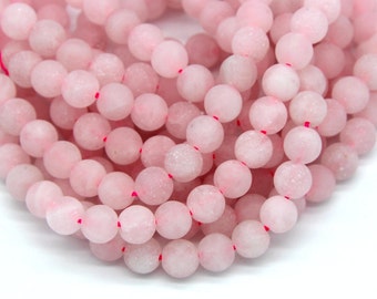 Matte Rose Quartz Beads 4mm 6mm 8mm 10mm Natural Pink Beads Pink Gemstones Mala Beads Rose Quartz Bracelet Necklace Prayer Beads