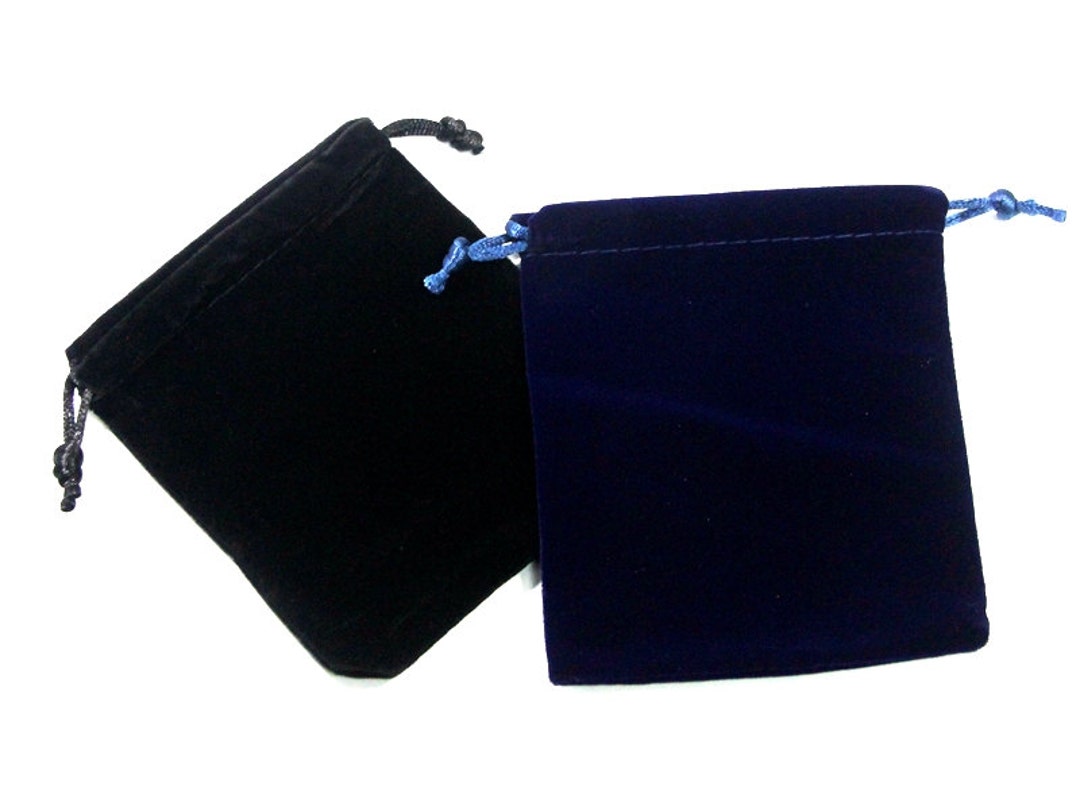 Wraps Black Velour Jewelry Bags with Drawstrings 3x4 100 Pack