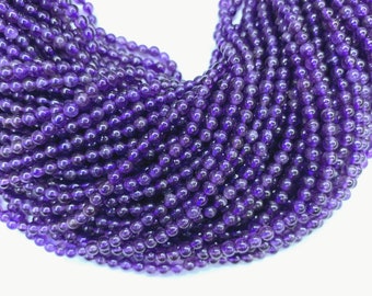 Tiny Amethyst Beads Smooth 2mm 3mm 4mm Natural Grade A Amthyst Purple Gemstone Small Amethyst Spacers Semi Precious For Delicate Jewelry
