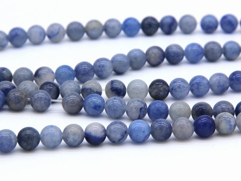 Natural Blue Aventurine Beads 6mm 8mm 10mm 12mm Navy Blue Beads Sapphire Blue Gemstone Beads Aventurine Mala Beads Blue Mala Beads Supplies image 2