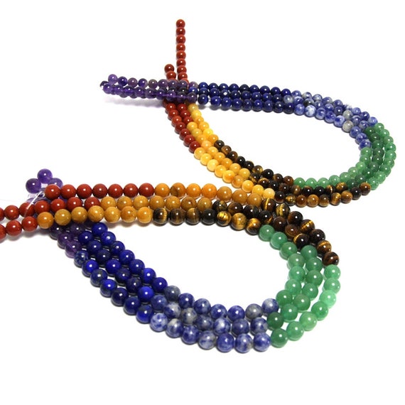 Large Hole Chakra Beads 8mm 10mm Round Seven Rainbow Gemstone – Intrinsic  Trading