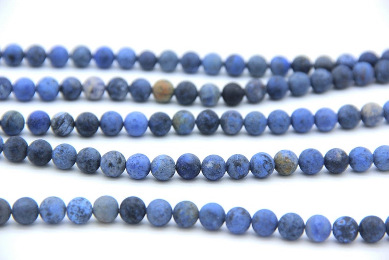 Matte Dumortierite Beads Round 6mm 8mm 10mm Medium Blue Etsy