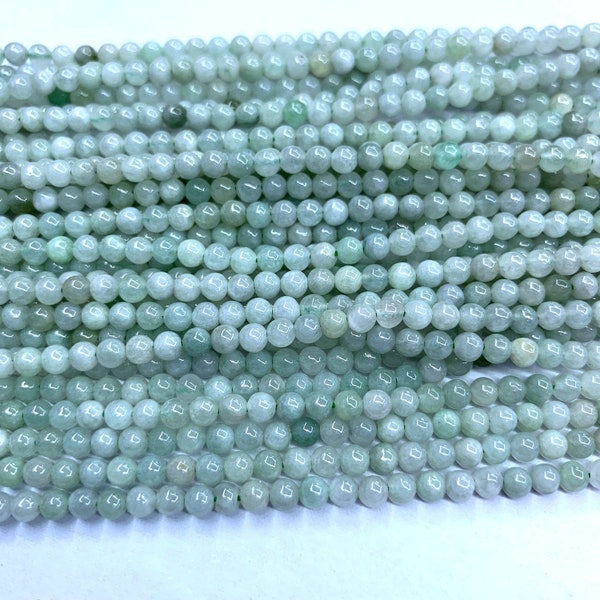 Kleine Birma Grüne Jade Glatte Perlen 2mm 3mm 4mm Natur Klein Hellgrün Jadeit Edelstein Aqua Grün Halbedelsteine Zierliche Perlen