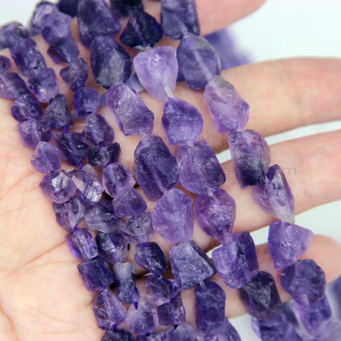 Raw Amethyst Nugget Natural Amethyst Crystal Tumble Beads Etsy