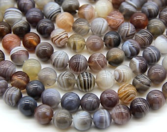 GEM-Inside Stripe Botswana Agate Gemstone Loose Beads Natural 8x20mm Bronw Olivary Crystal Energy Stone Power for Jewelry Making 15