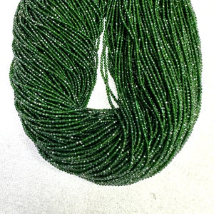 Tiny Green Sandstone Micro Faceted Beads 2mm 3mm 4mm, Small Green Gemstone Beads, Green Spacer Beads, AAA Quality Sandstone Beads