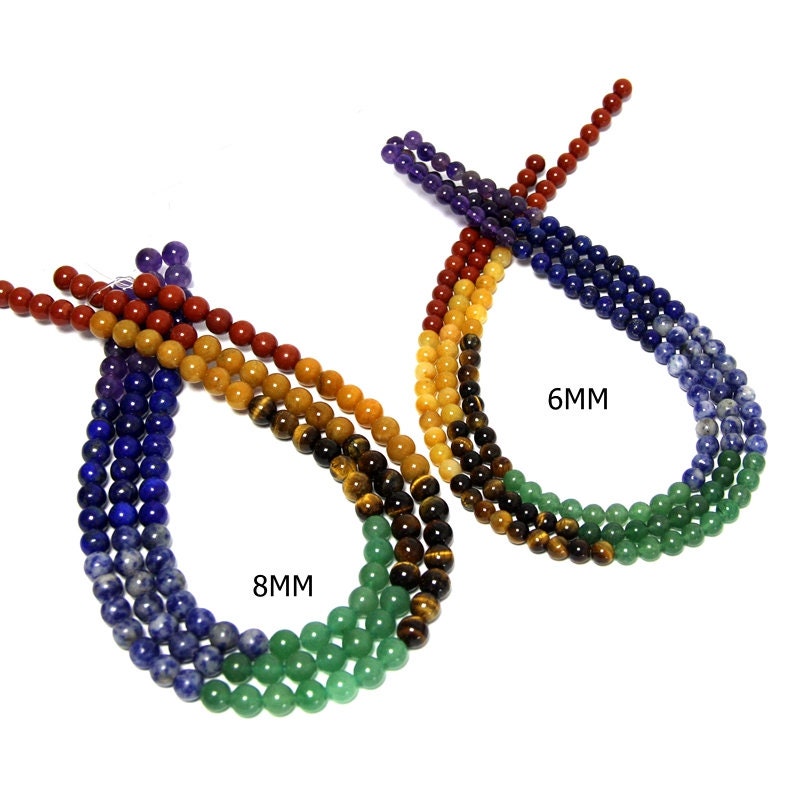 Large Hole Chakra Beads 8mm 10mm Round Seven Rainbow Gemstone – Intrinsic  Trading