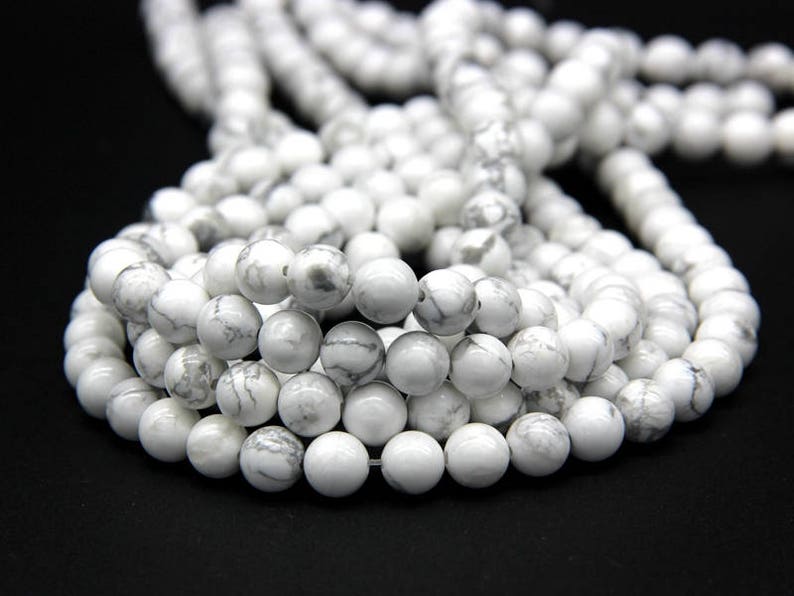 White Howlite Beads 4mm 6mm 8mm 10mm 12mm White Marble Beads Etsy