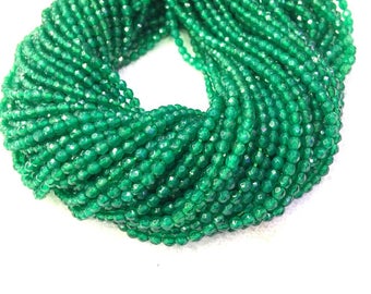 Green Agate Faceted Beads 2mm 3mm Green Onyx 2mm 3mm Small Green Beads Tiny Green Beads Tiny Green Gemstones Minimalist Jewelry Supplies