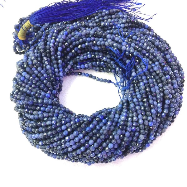 Natürliche Dumortierit Perlen Facettiert 2mm 3mm Tiny Blau Dumortierit Perlen Natürliche Blau Kleine Edelstein Perlen kleine Marineblau Spacer Perlen
